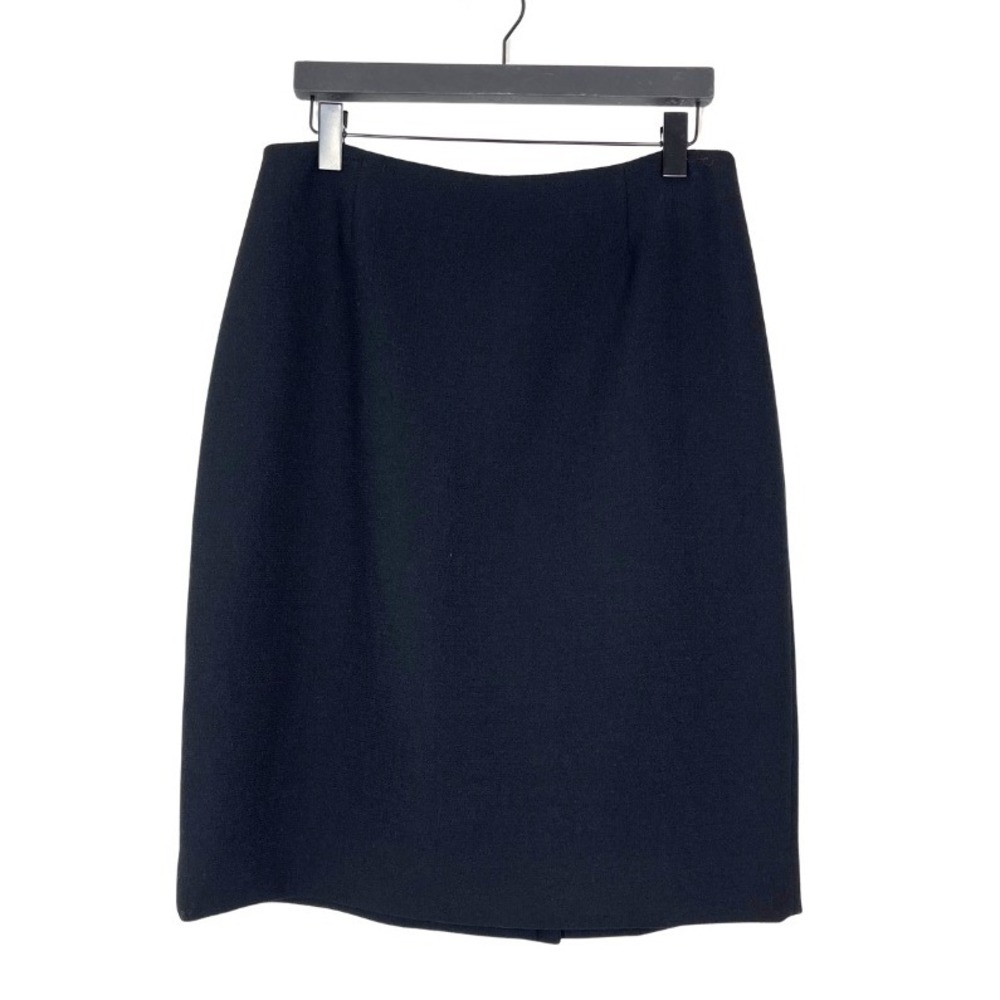 Dana Buchman 100% Wool Midi Pencil Skirt Black Sz 12 Lined Classic Slit Career